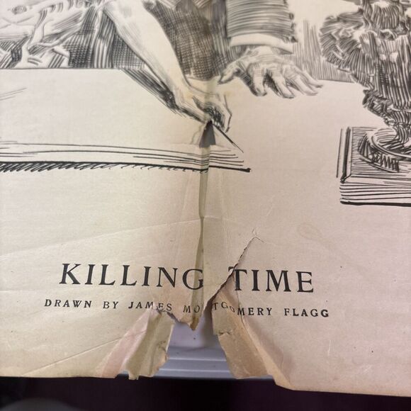 engraving: Killing Time / Harper's Weekly April 4 1908 James Montgomery Flagg - Picture 3 of 10